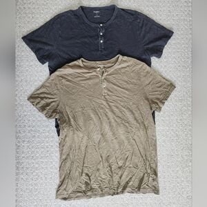 Goodfellow & Co Henley Button Down Shirts Bundle Of 2 Olive Charcoal Mens XL